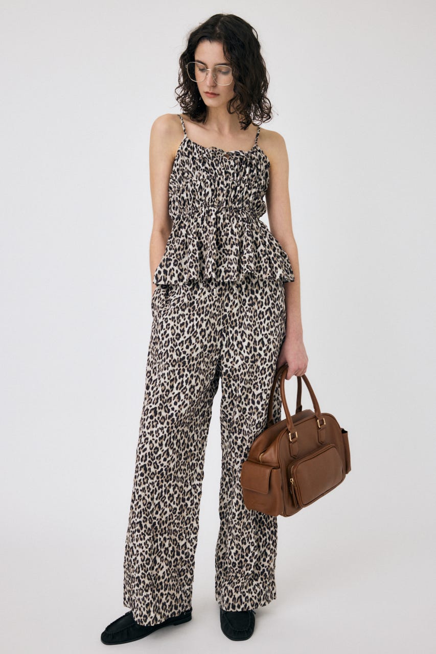 CRINKLED SATIN キャミ 柄BRN FREE