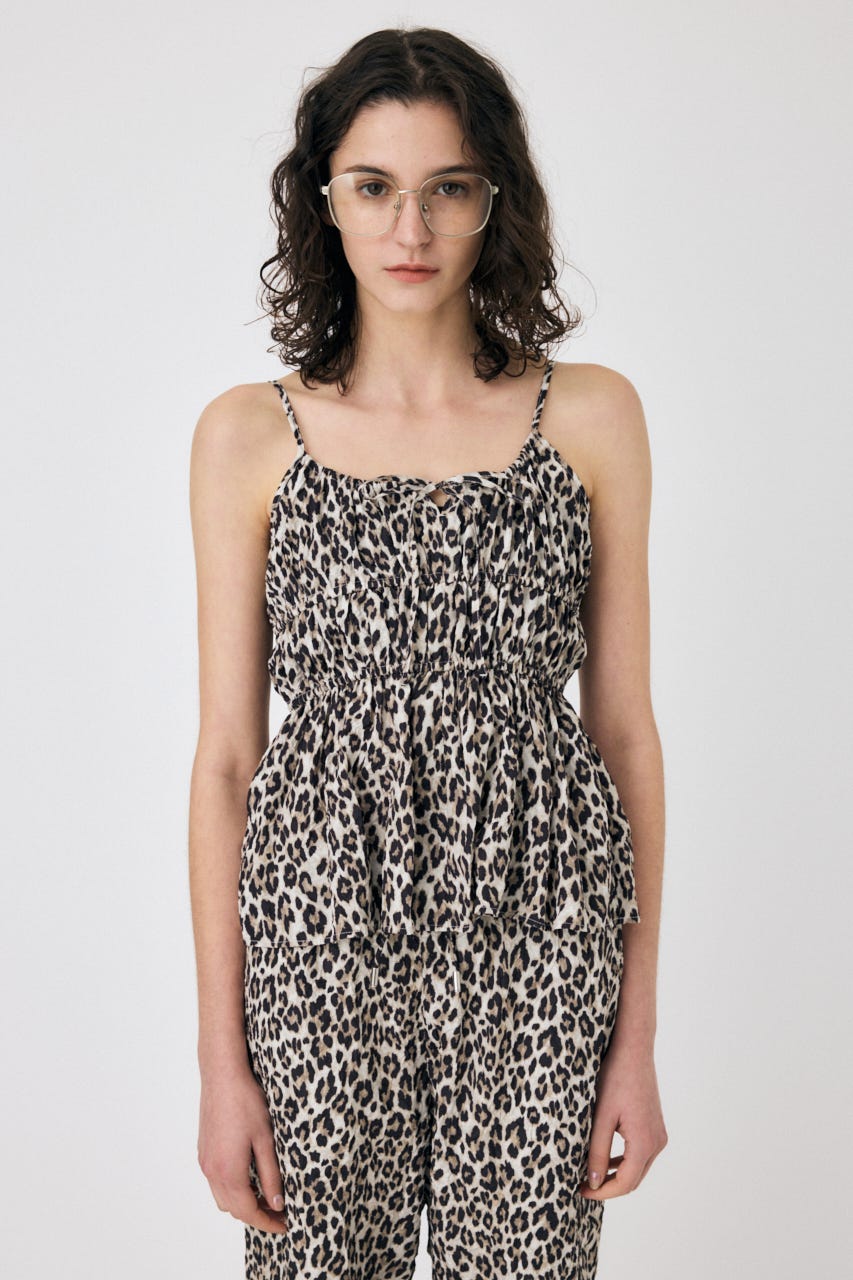 CRINKLED SATIN キャミ 柄BRN FREE