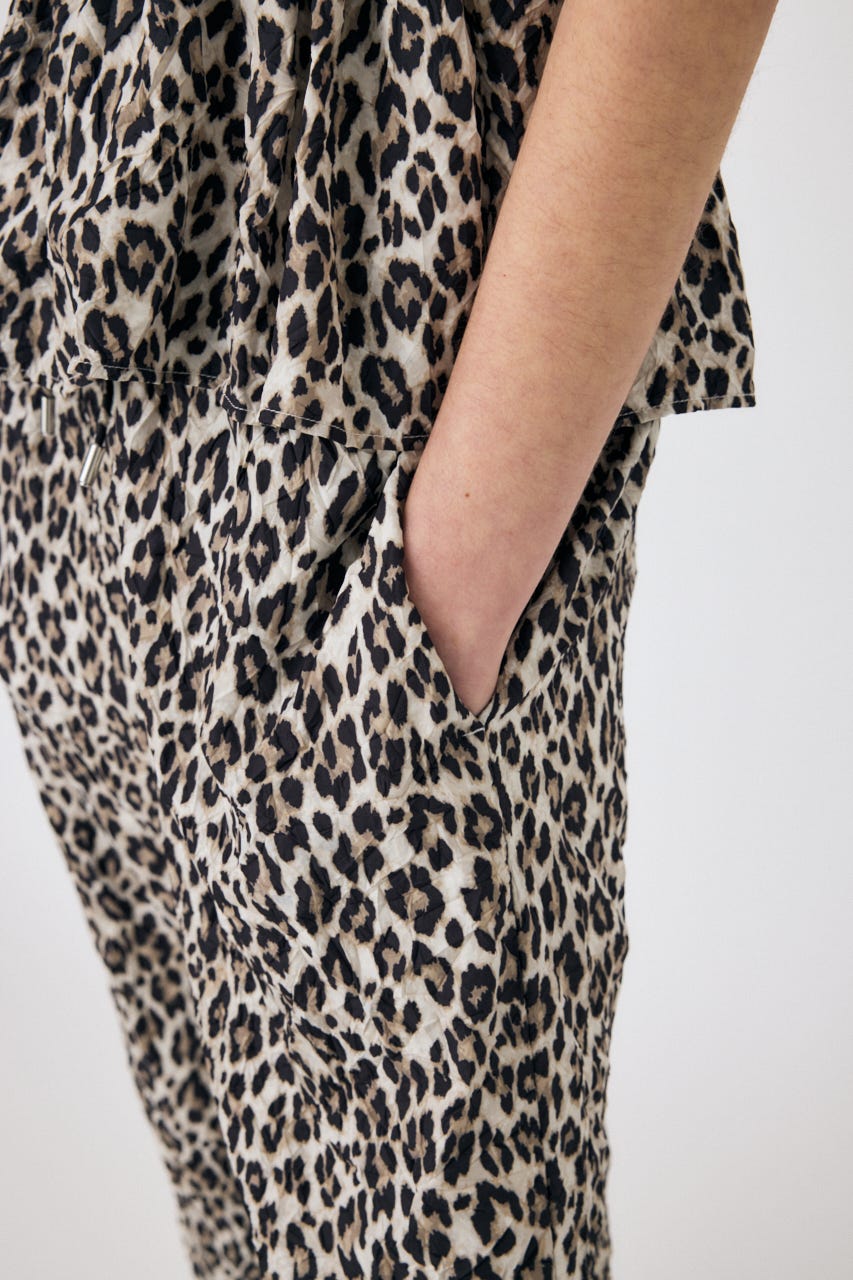 CRINKLED SATIN パンツ 柄BRN 1