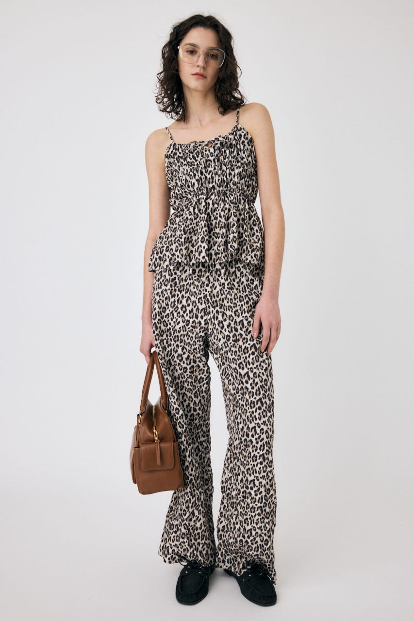 CRINKLED SATIN パンツ 柄BRN 1