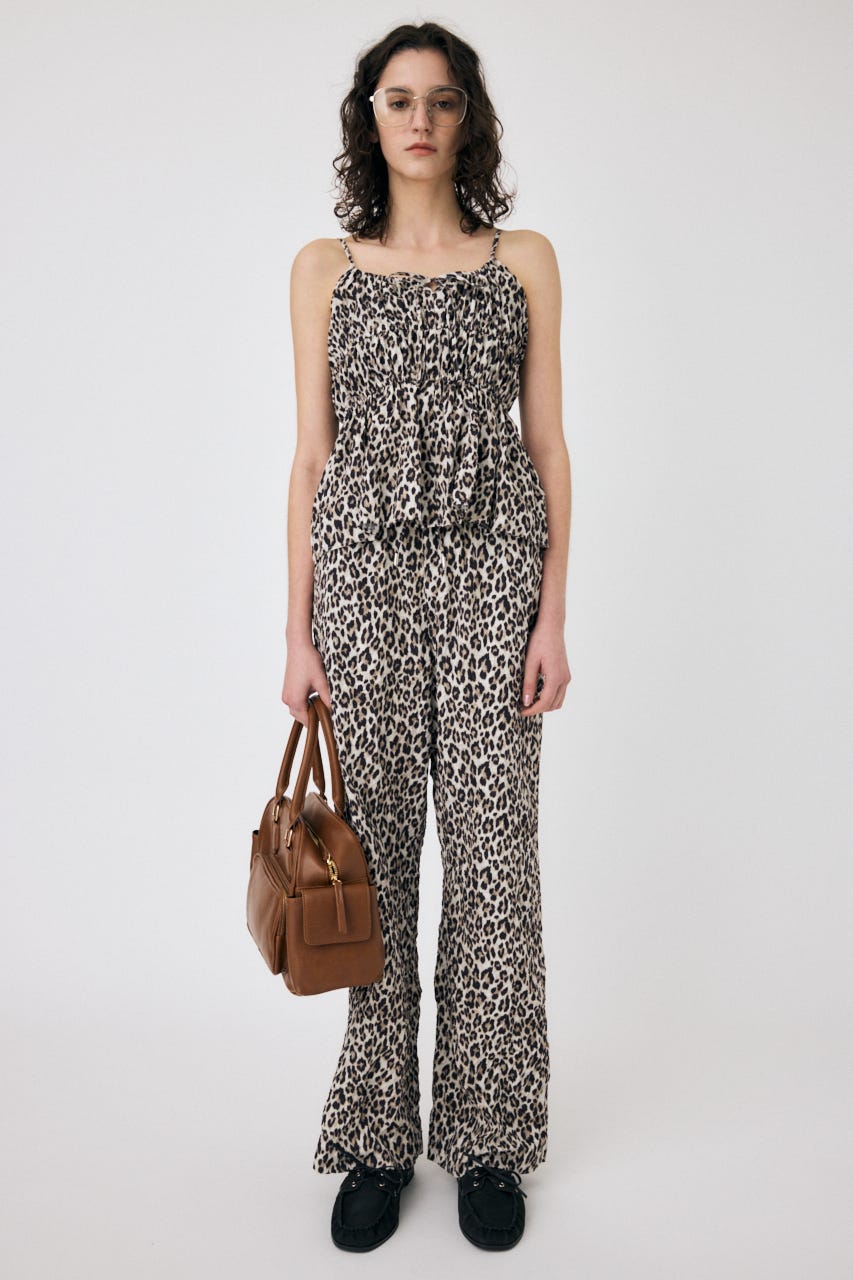 CRINKLED SATIN パンツ 柄BRN 1