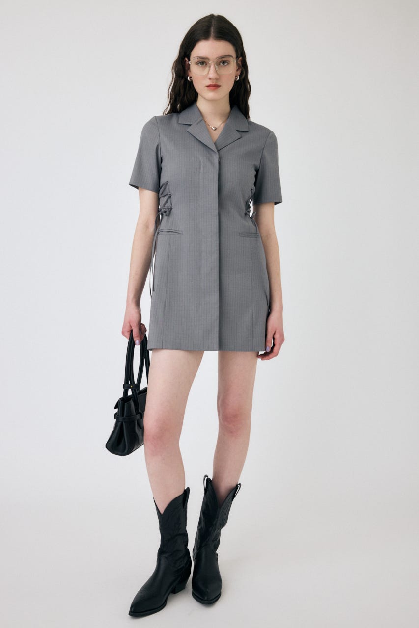 LACE UP TAILORED ドレス 柄GRY 1
