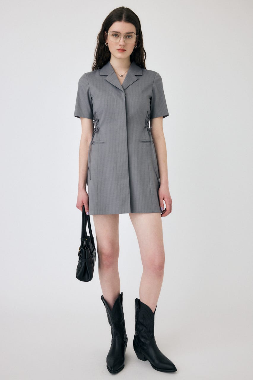 LACE UP TAILORED ドレス 柄GRY 1