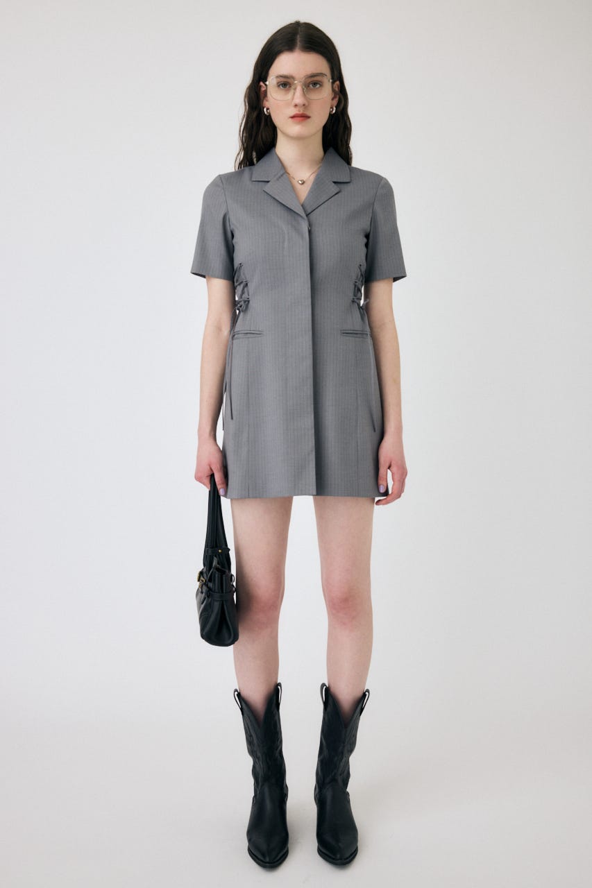 LACE UP TAILORED ドレス 柄GRY 1