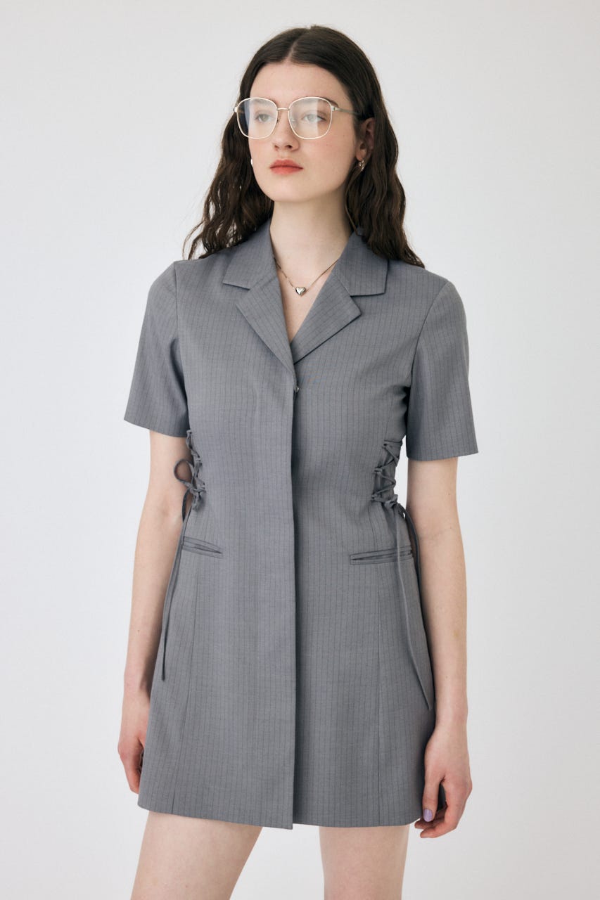 LACE UP TAILORED ドレス 柄GRY 1