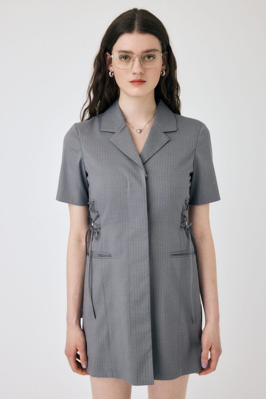 LACE UP TAILORED ドレス 柄GRY 1