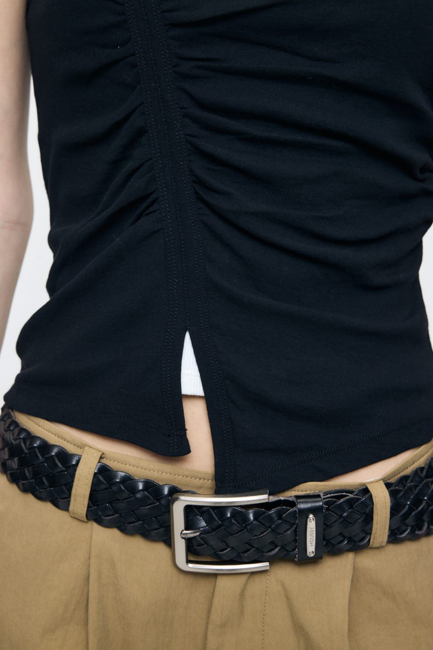 DOUBLE LAYERED SHEER タンク BLK FREE