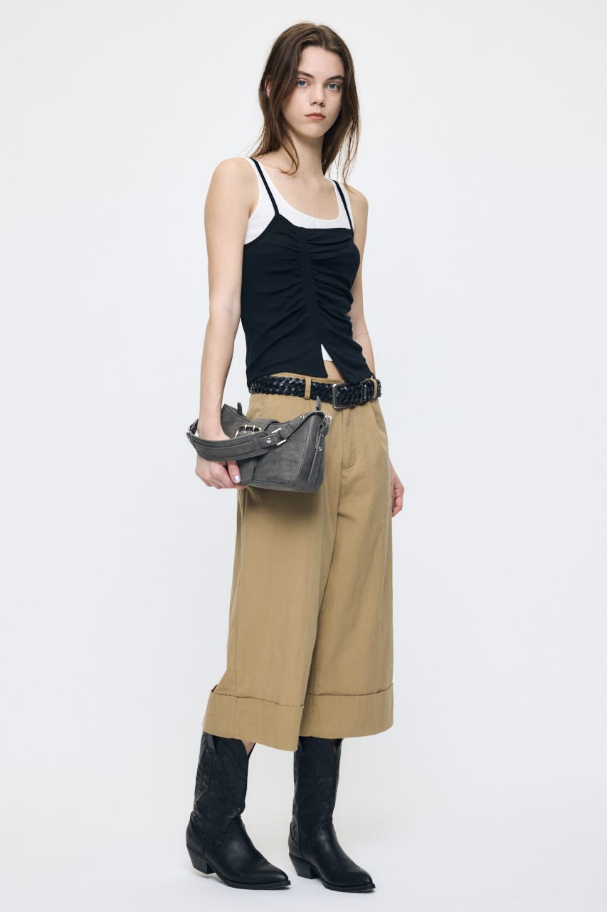 DOUBLE LAYERED SHEER タンク BLK FREE