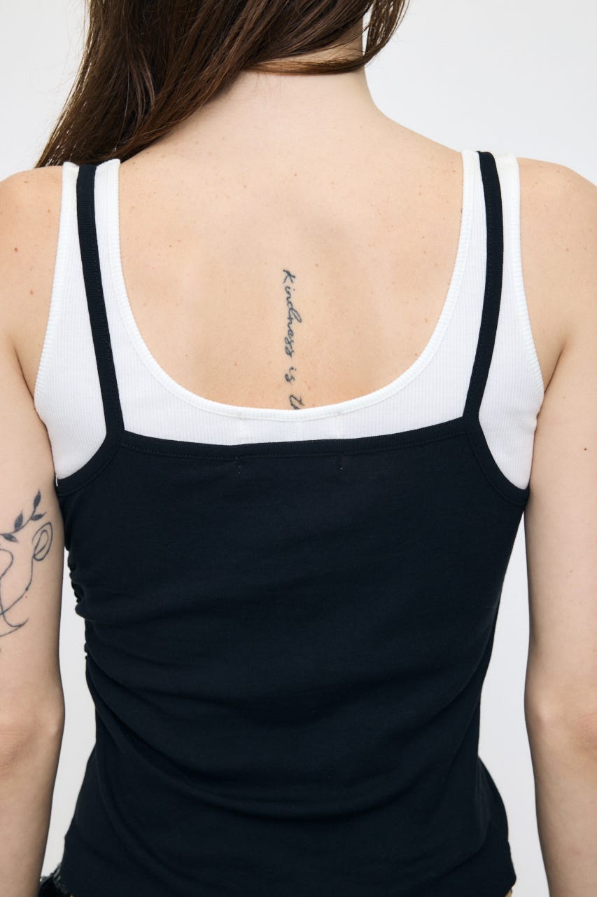 DOUBLE LAYERED SHEER タンク BLK FREE