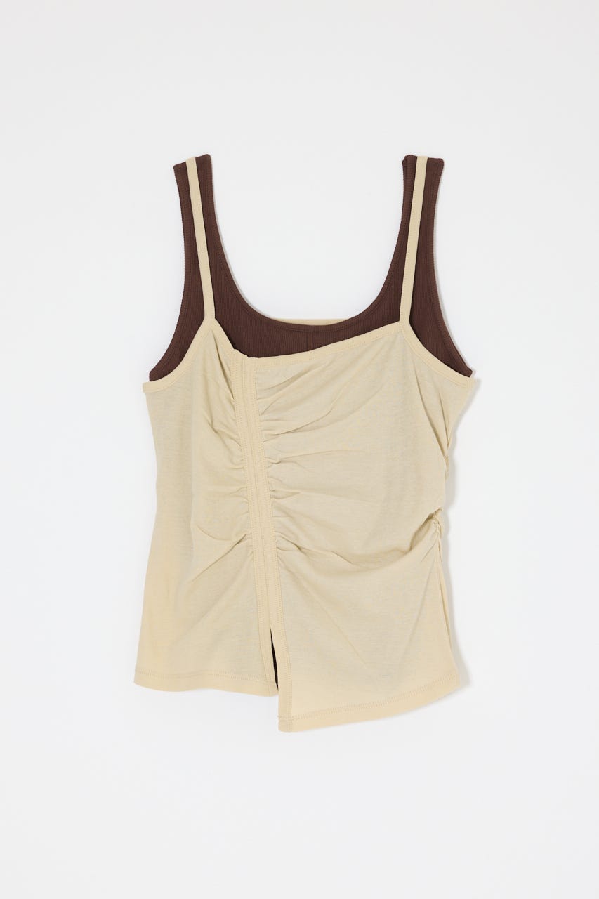 DOUBLE LAYERED SHEER タンク ECRU FREE
