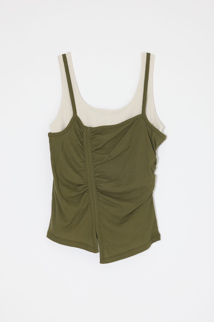 DOUBLE LAYERED SHEER タンク KHA FREE