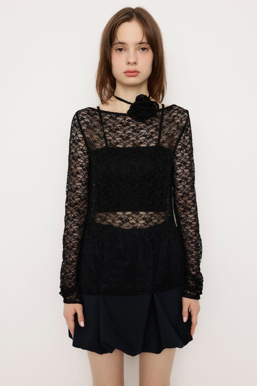 FOXEY レース　トップス SLY | MICHIXSLY FLOWER LACE トップス (Tシャツ・カットソー