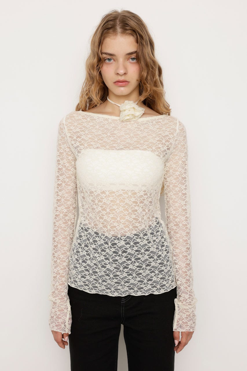 レーストップス レースネックニットトップス | 【FOREVER 21 JAPAN