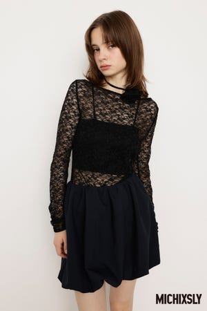 michi sly MICHIXSLY SHEER MOTIF トップス SLY | MICHIXSLY SHEER MOTIF トップス (Tシャツ・カットソー