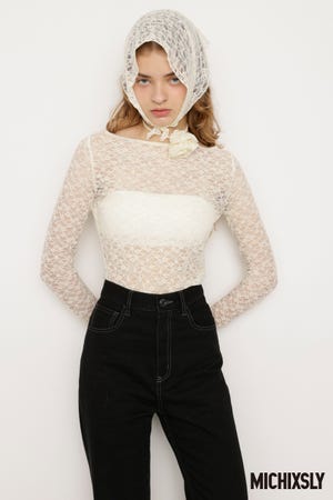 SLY | MICHIXSLY FLOWER LACE トップス (Tシャツ・カットソー