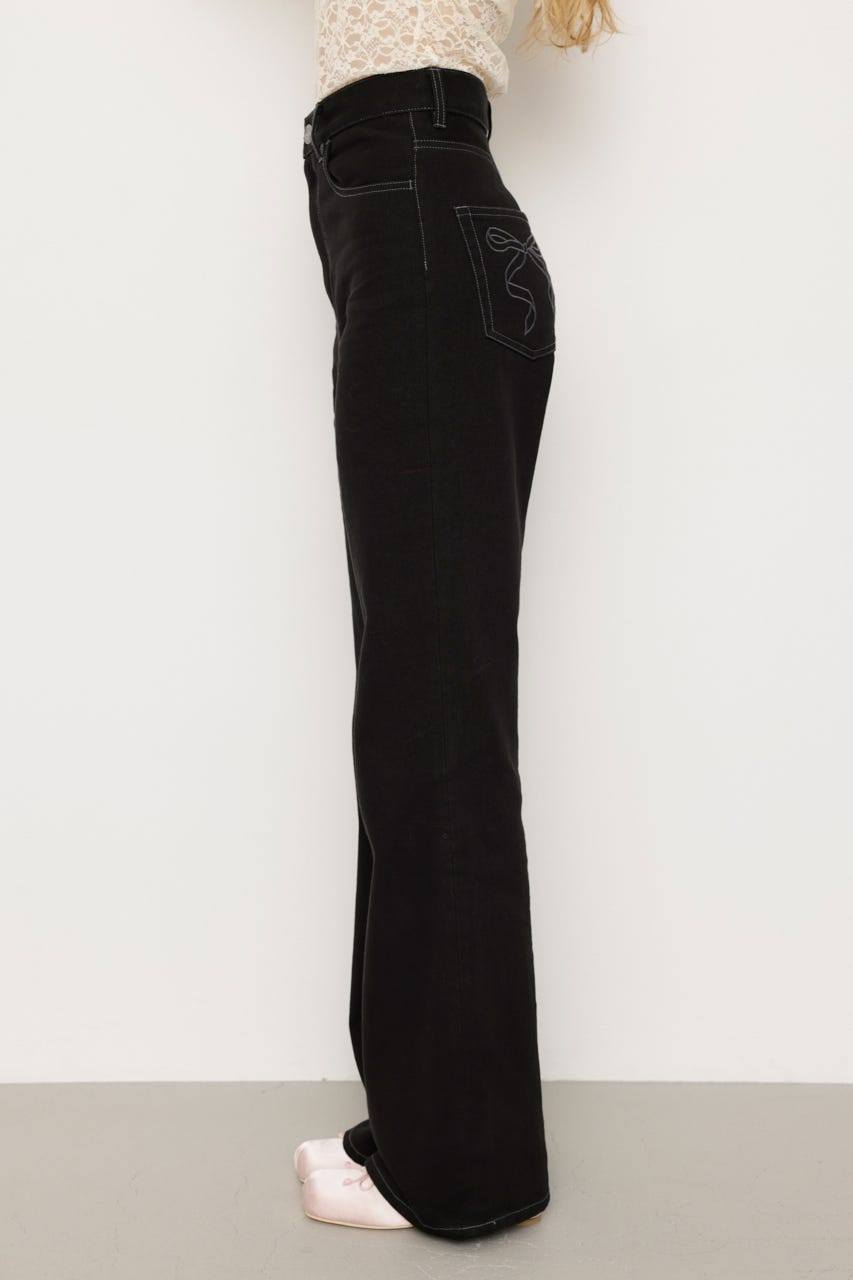 MICHISLY H/W STRAIGHT PT ブラック ハイウエストパンツ MICHIXSLY H/W STRAIGHT PT ミチスライ ハイウエスト ストレート