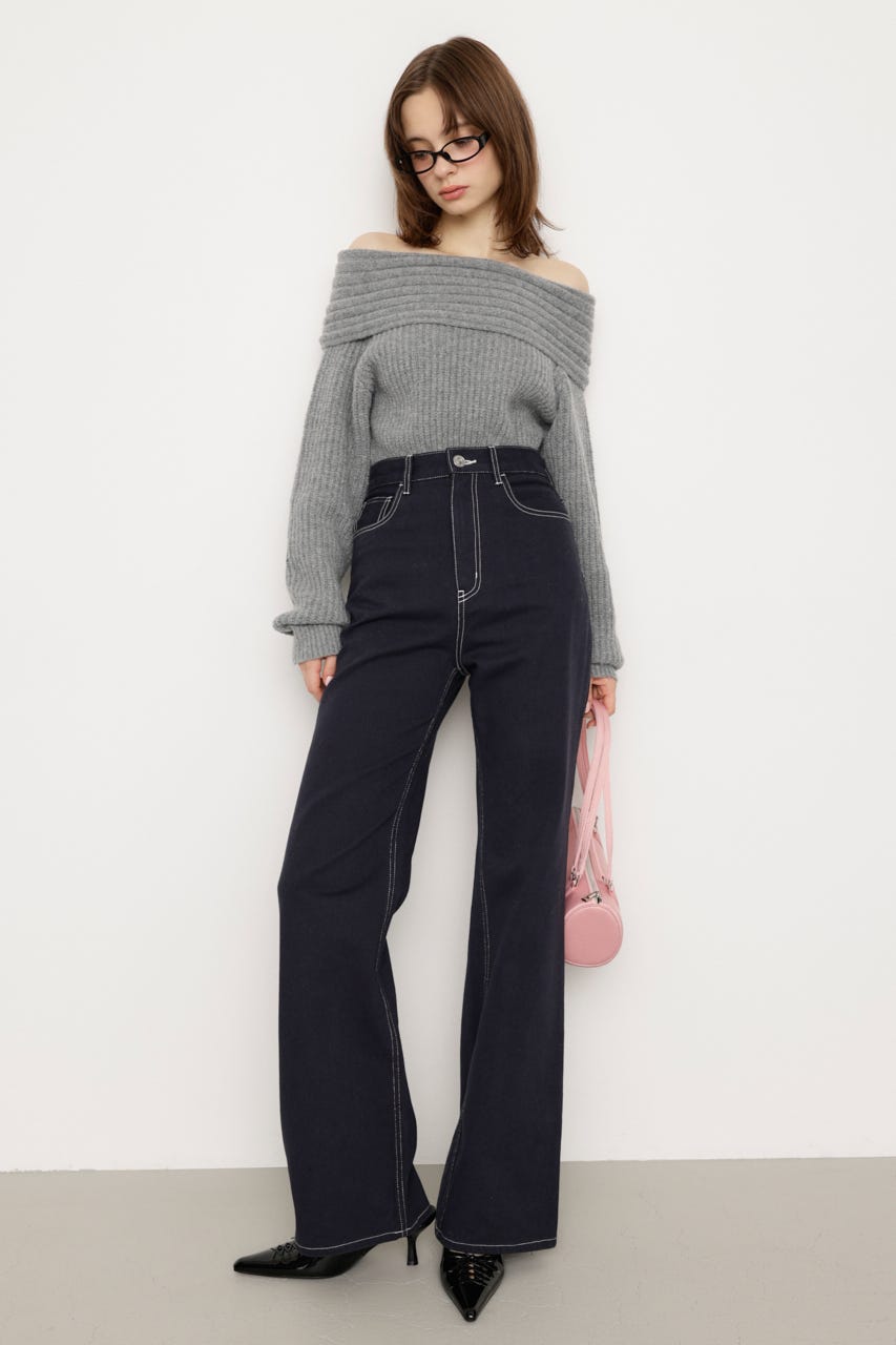 し*う様 90's HIGH WAIST STRAIGHT TROUSERS High Waist Tucked Trousers(1 BEIGE): STUDIOUS: WOMENS