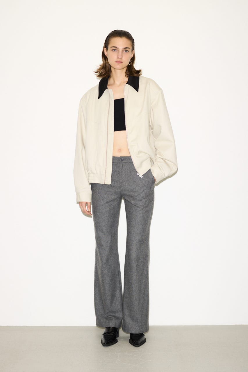 URU SWING TOP (TYPE B) 18aw チェック　ブルゾン 千鳥柄ZIPブルゾン スウェットライク レディース(M ブルー