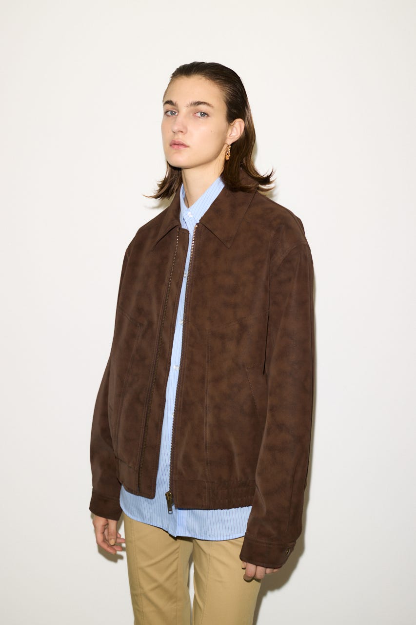 ジャケット・アウター THROW F/LEATHER SWING TOP BZ THROW by SLY（スローバイスライ）の「THROW F/LEATHER SWING