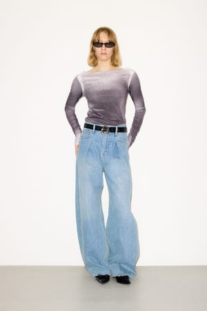 【THROW】FADE VELOURS B／N トップス