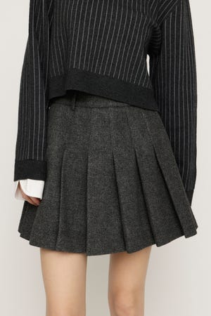 【1BUY5％OFF CAMPAIGN】PLEATS ショートスカート