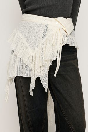 【1BUY5％OFF CAMPAIGN】WRAP LACE SKIRT ベルト