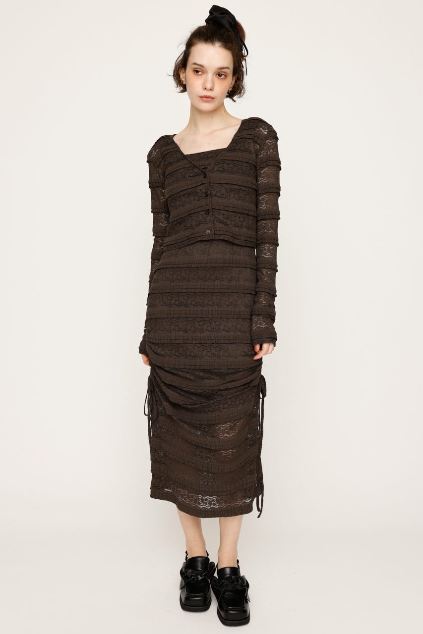 ロングP、セビレ、ダブルフィン SLY | FRONT BUTTON LACE 2P ロングワンピース (ワンピース