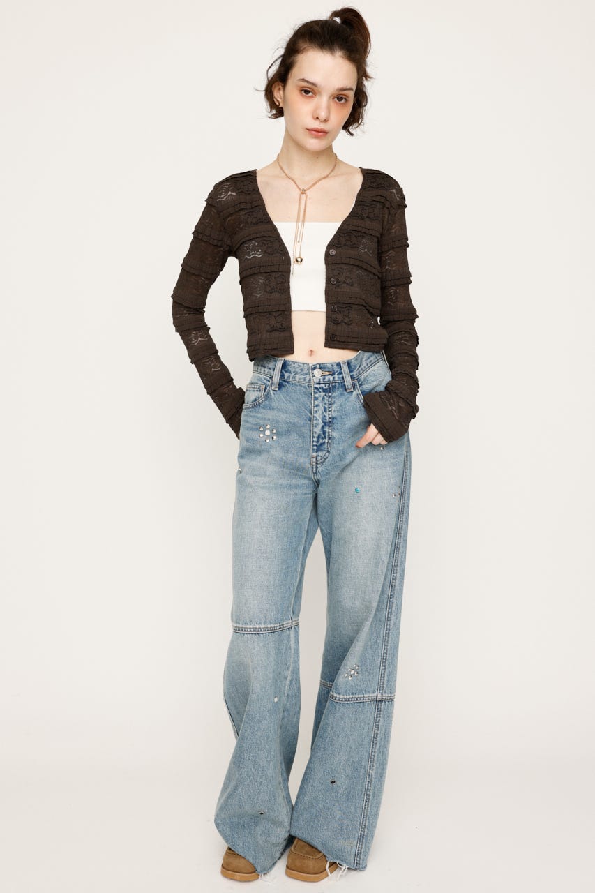 SLY | FRONT BUTTON LACE 2P ロングワンピース (ワンピース