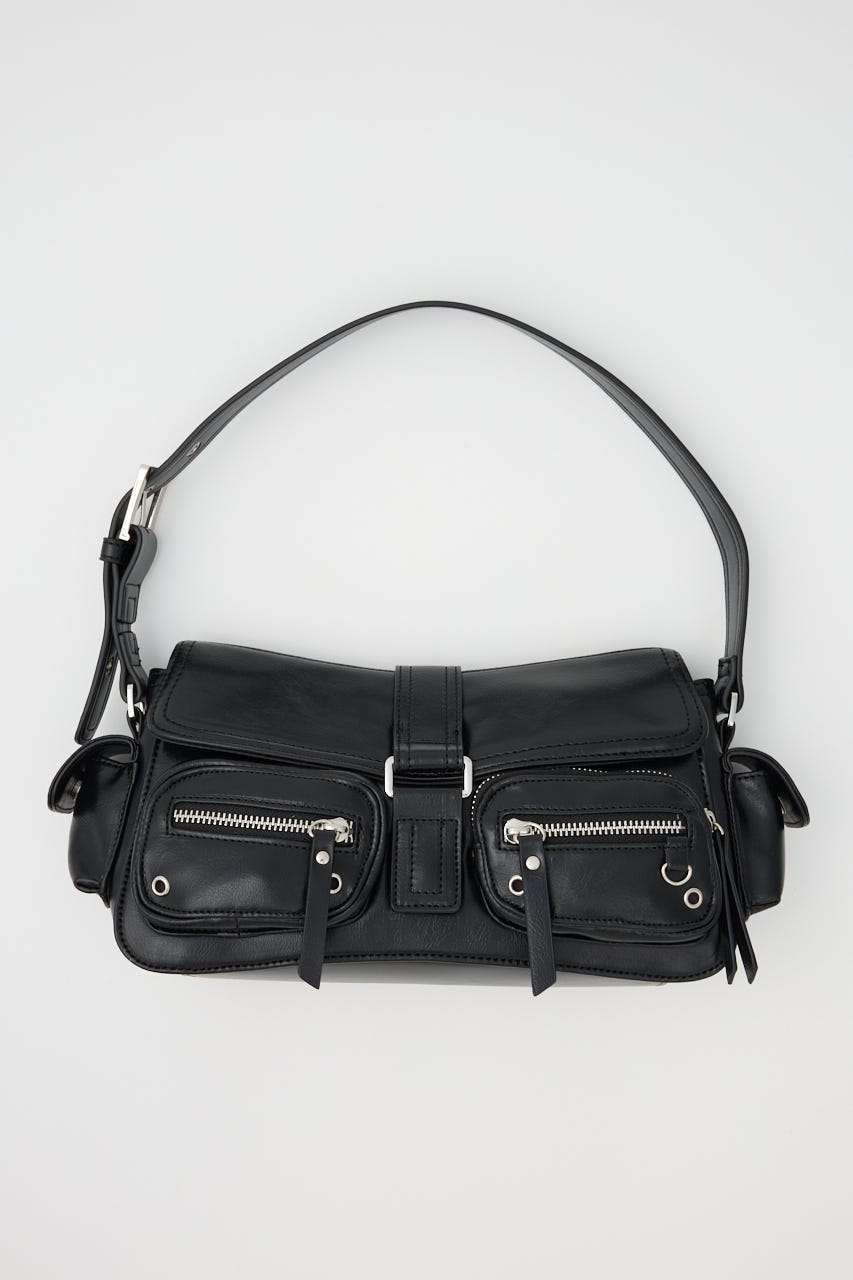 【1BUY5%OFF CAMPAIGN】MULTI POCKET SHOULDER バッグ BLK FREE