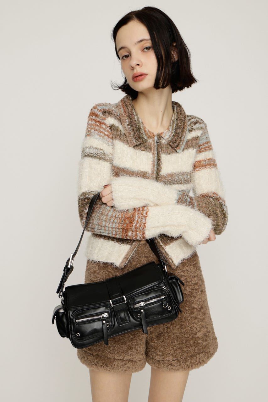 【1BUY5%OFF CAMPAIGN】MULTI POCKET SHOULDER バッグ BLK FREE