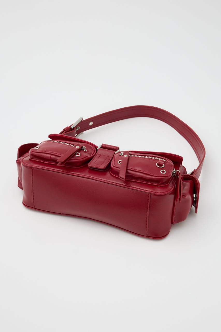 【1BUY5%OFF CAMPAIGN】MULTI POCKET SHOULDER バッグ RED FREE