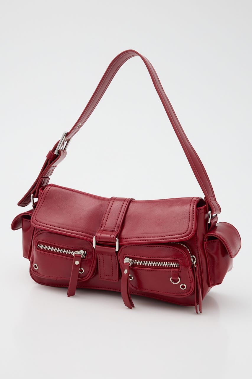 【1BUY5%OFF CAMPAIGN】MULTI POCKET SHOULDER バッグ RED FREE
