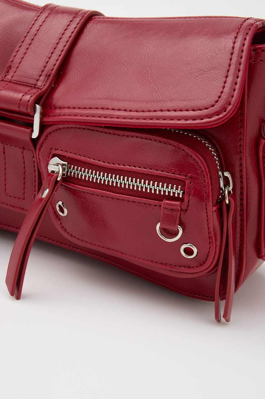 【1BUY5%OFF CAMPAIGN】MULTI POCKET SHOULDER バッグ RED FREE