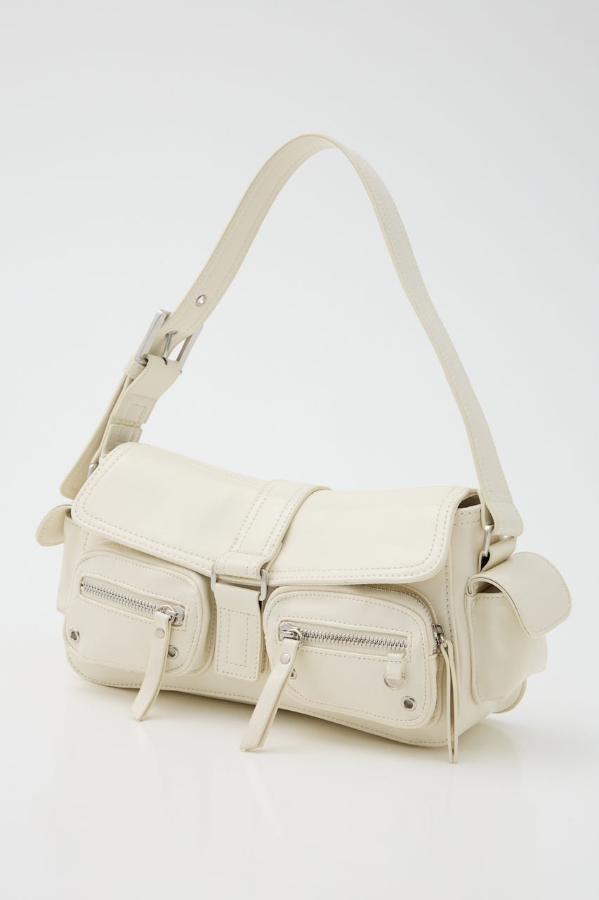 【1BUY5%OFF CAMPAIGN】MULTI POCKET SHOULDER バッグ WHT FREE