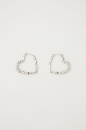 【1BUY5％OFF CAMPAIGN】BIJOU HEART HOOP ピアス
