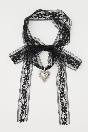 【1BUY5％OFF CAMPAIGN】HEART MOTIF LACE チョーカー