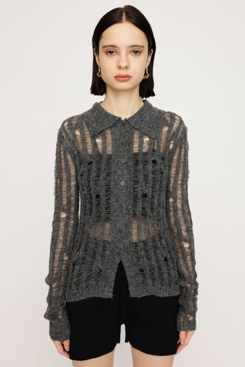 SLY | DAMAGE KNIT カーディガン (カーディガン ) |SHEL'TTER
