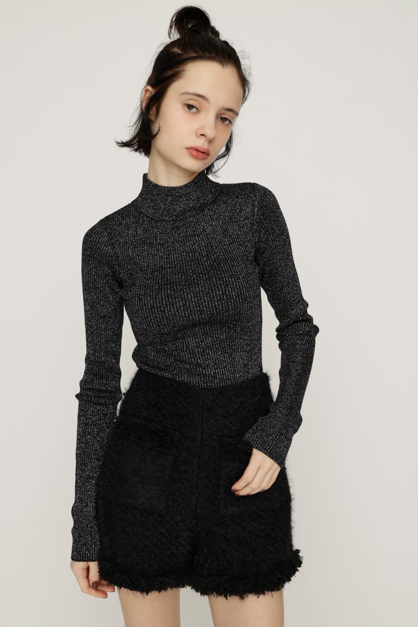 【1BUY5%OFF CAMPAIGN】GLITTER COMPACT トップス BLK 1