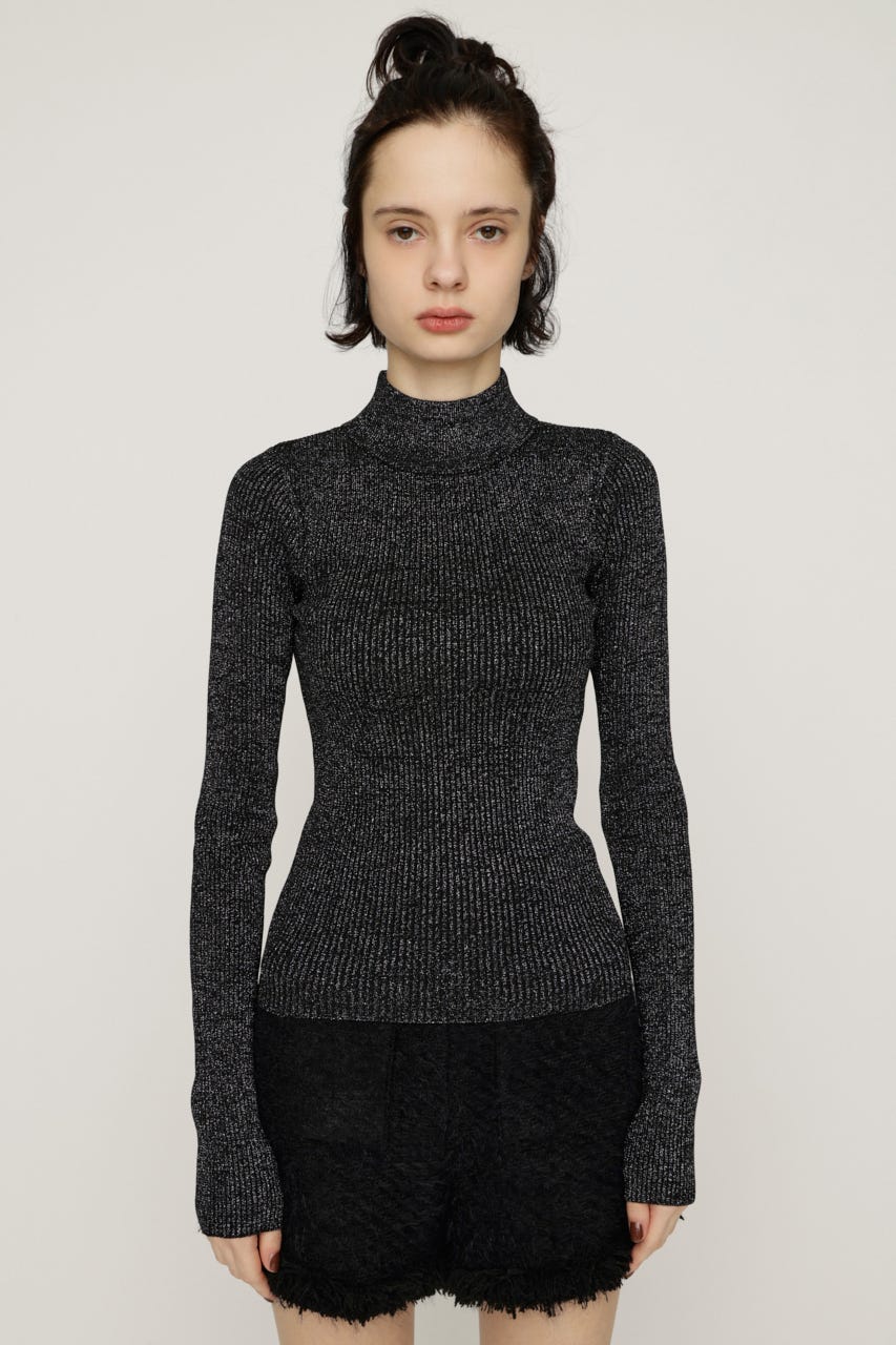 【1BUY5%OFF CAMPAIGN】GLITTER COMPACT トップス BLK 1