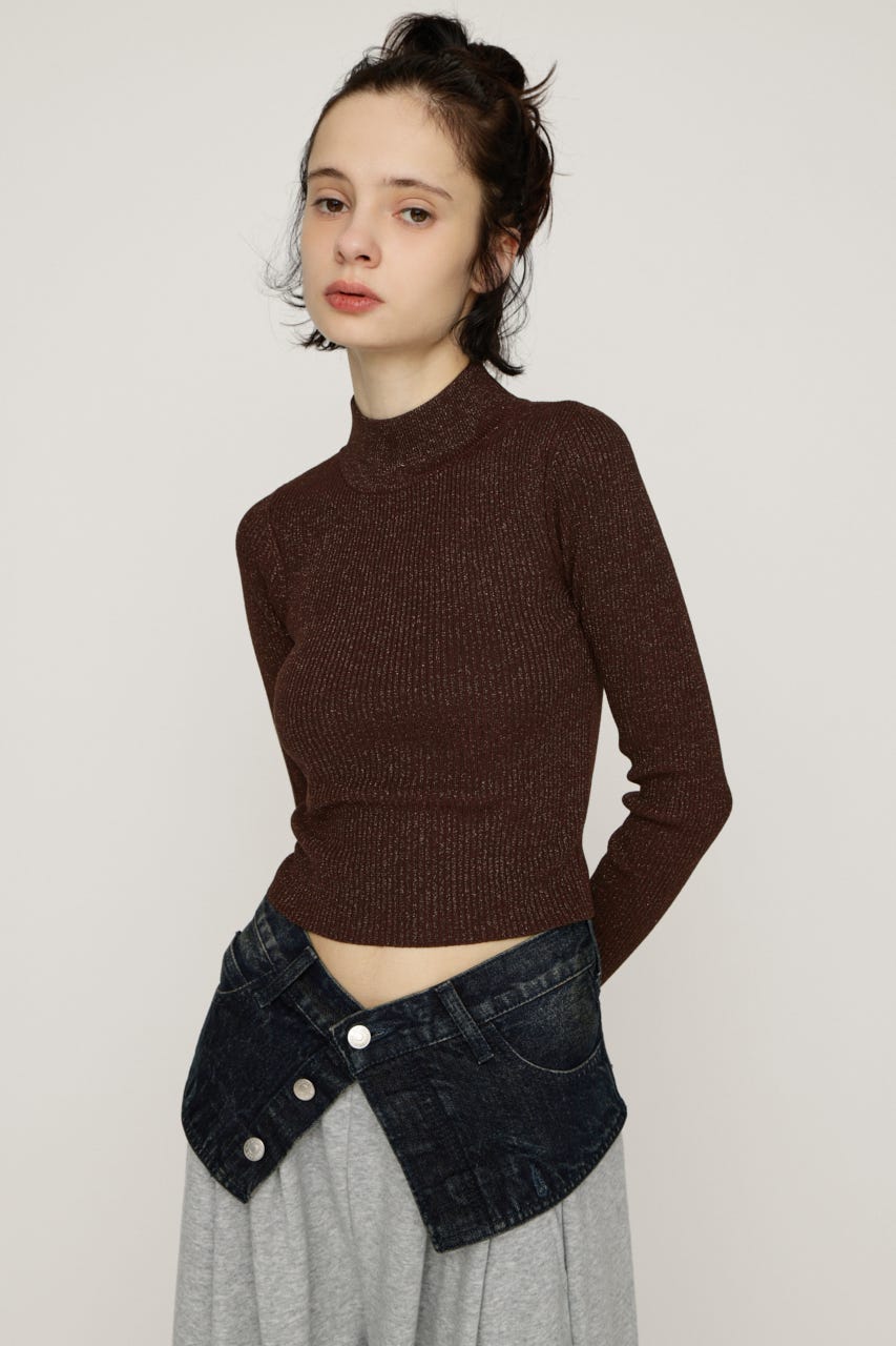 【1BUY5%OFF CAMPAIGN】GLITTER COMPACT トップス BRN 1