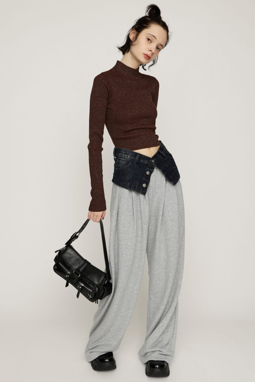 【1BUY5%OFF CAMPAIGN】GLITTER COMPACT トップス BRN 1