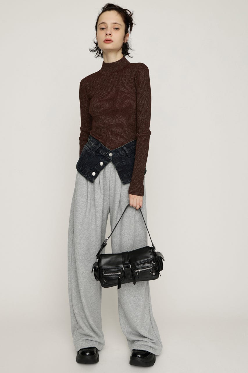 【1BUY5%OFF CAMPAIGN】GLITTER COMPACT トップス BRN 1