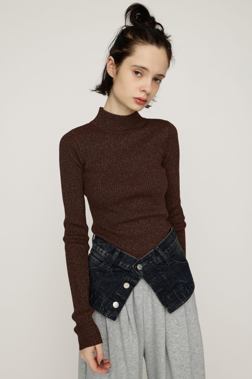 【1BUY5%OFF CAMPAIGN】GLITTER COMPACT トップス BRN 1