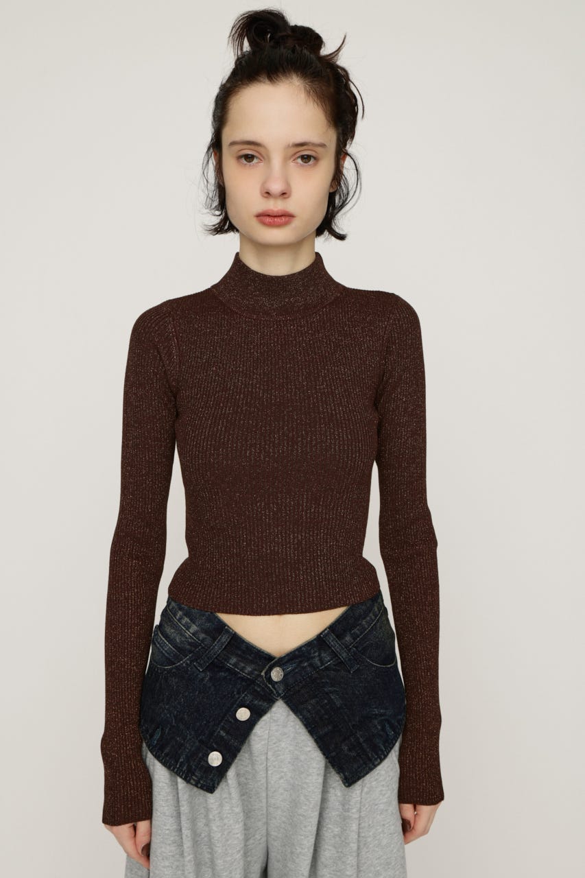 【1BUY5%OFF CAMPAIGN】GLITTER COMPACT トップス BRN 1