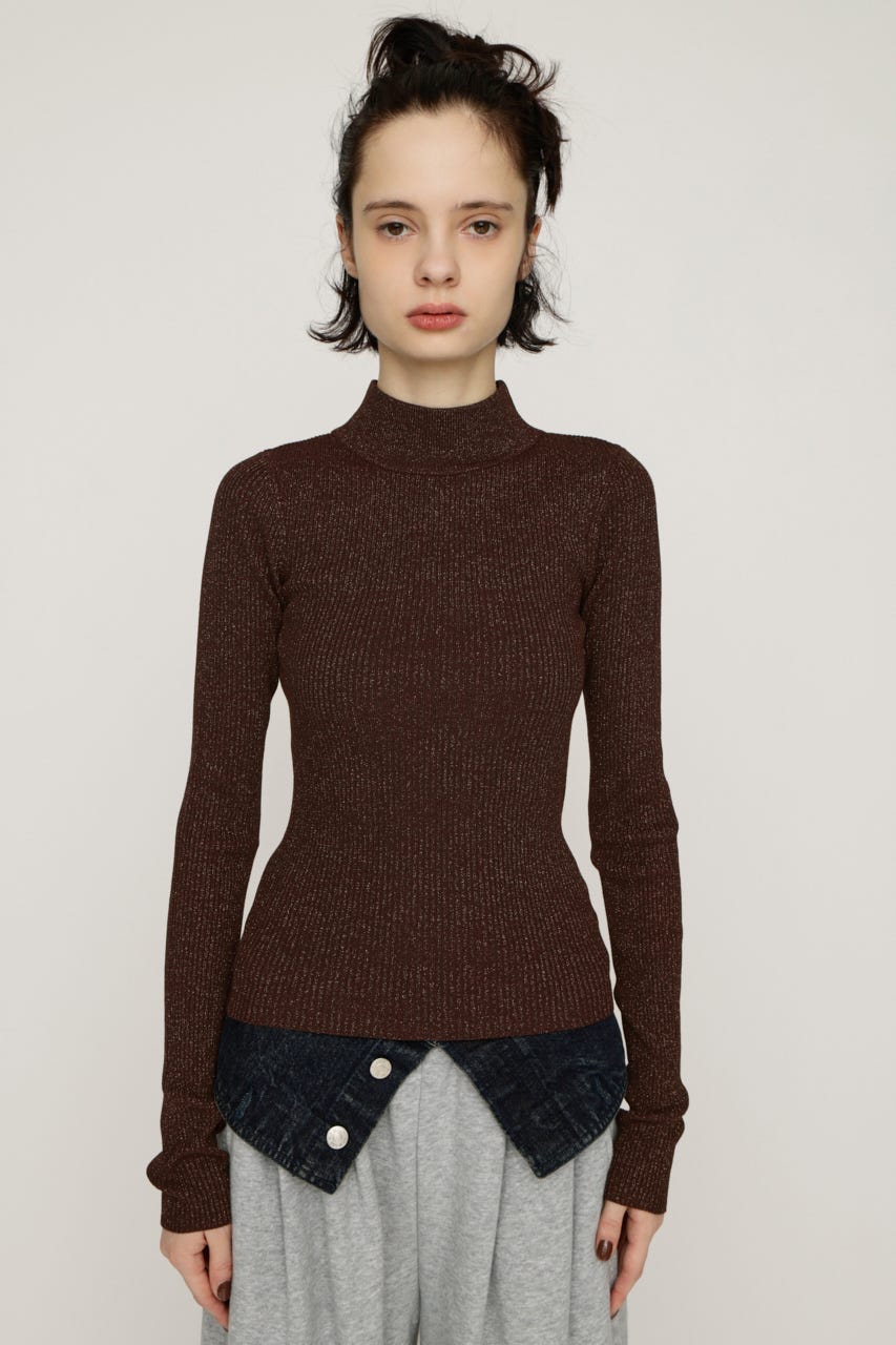 【1BUY5%OFF CAMPAIGN】GLITTER COMPACT トップス BRN 1