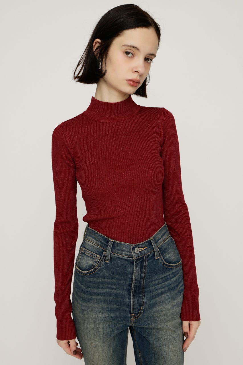 【1BUY5%OFF CAMPAIGN】GLITTER COMPACT トップス RED 1