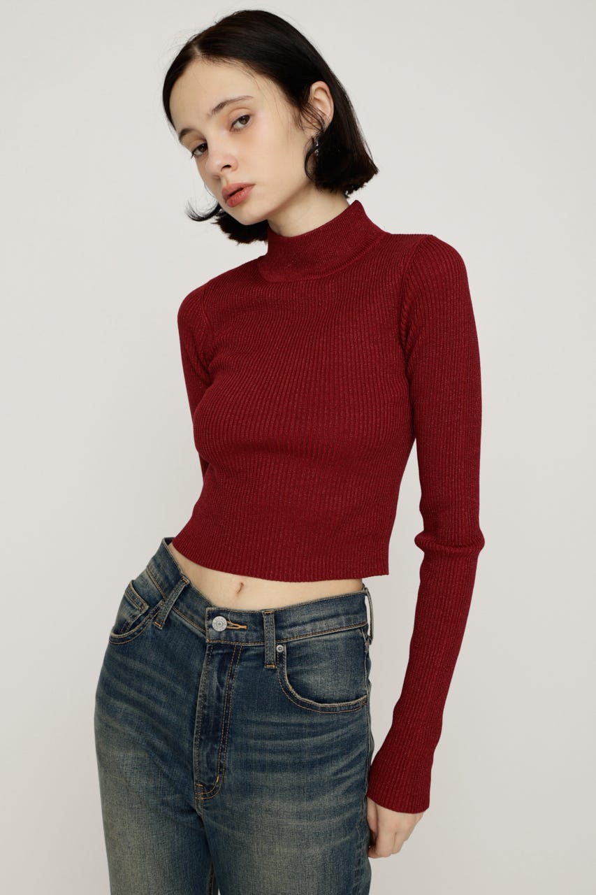 【1BUY5%OFF CAMPAIGN】GLITTER COMPACT トップス RED 1