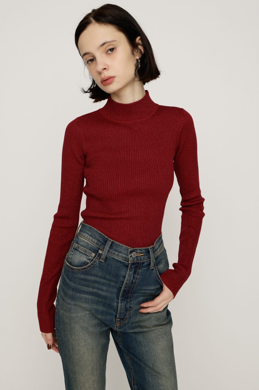 【1BUY5%OFF CAMPAIGN】GLITTER COMPACT トップス RED 1