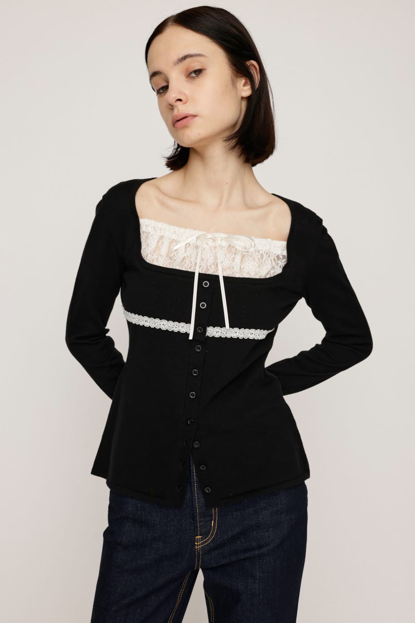 SLY | LACE DOCKING KNIT トップス (ニット ) |SHEL'TTER WEBSTORE