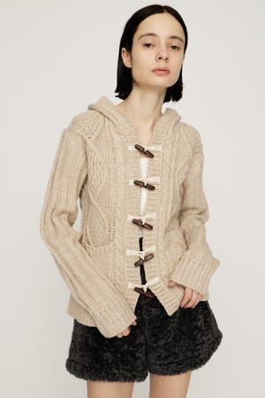 TOGGLE BUTTON CABLE KNIT カーディガン